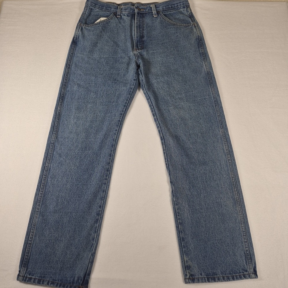 Rustler Blue Jeans Men's size 36x32 Straight Leg Denim Casual Workwear